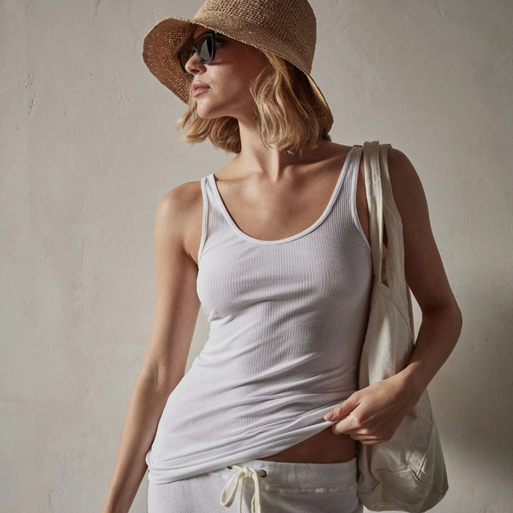 NWOT James Perse Classic White Daily Ribbed Tank $75 Size 0 or XS